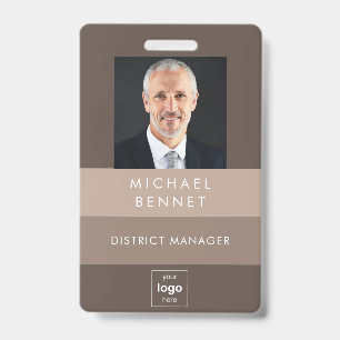 Moderne braune Geschäfts-Foto-ID Ausweis