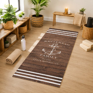 Moderne braune Holzanker-Personalisierte Familie Yogamatte