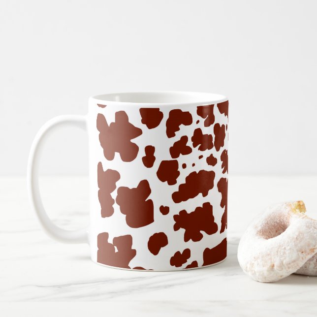Moderne braune Kuhsteine drucken Kaffeetasse (Mit Donut)