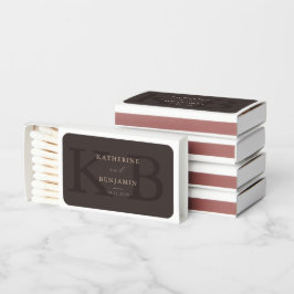 Moderne braune minimalistische Monogramm-Hochzeit