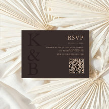 Moderne Braune Monogramm-Minimalistische Hochzeit