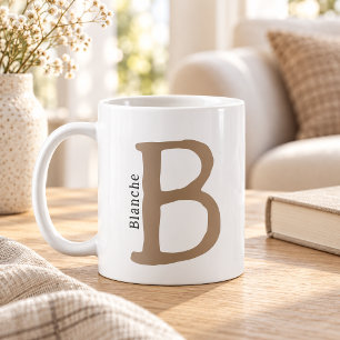 Moderne braune monogrammierte Anfangsbuchstabe- un Kaffeetasse