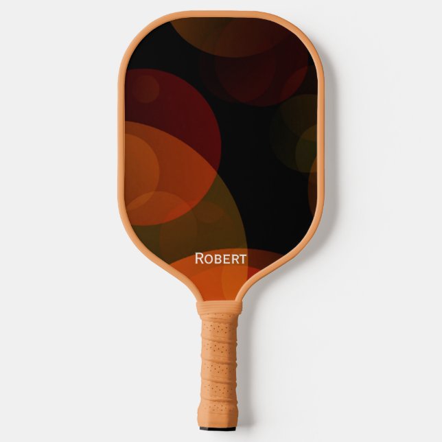 Moderne braune personalisierte Skriptname Pickleball Schläger (Rückseite)
