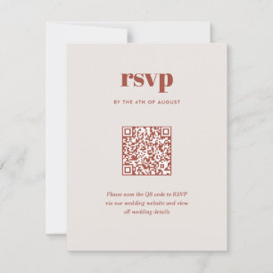 Moderne braune trendige Mix-Match-Hochzeits-QR-Cod RSVP Karte