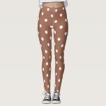 Moderne braune und weiße Polka-Punkte-Muster Leggings<br><div class="desc">Bruch mit modernen braunen und weißen Polka Punkte,  Flecken,  Muster.
Modernes,  trendiges Legging.
Polka Punkte ist wieder der neue Trend.</div>