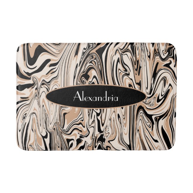 Moderne braune Wasserfarbe Stilvoll personalisiere Badematte (Vorderseite)