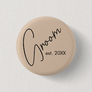 Moderne Braut   Beige + Black Schrift Button