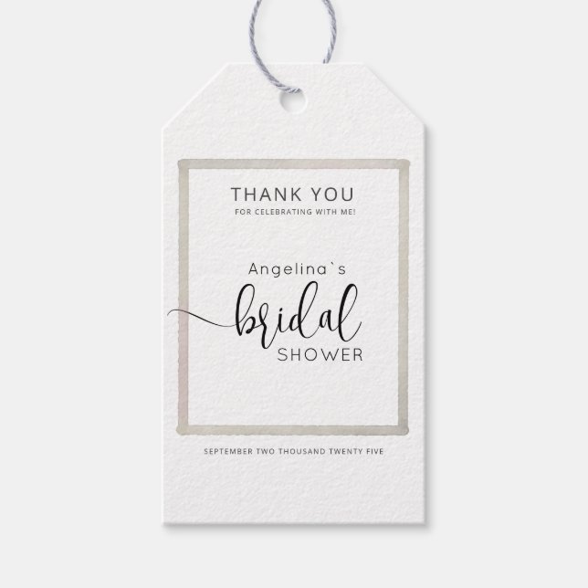 Moderne Braut- Dusche-Geschenk-Tags  Geschenkanhänger (Vorderseite)