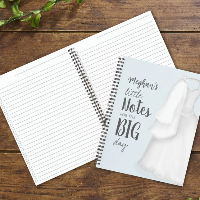 Moderne Braut Elegantes Vintages Niedliches Hochze Notizbuch (Wedding planner notebook with watercolor wedding dress. )