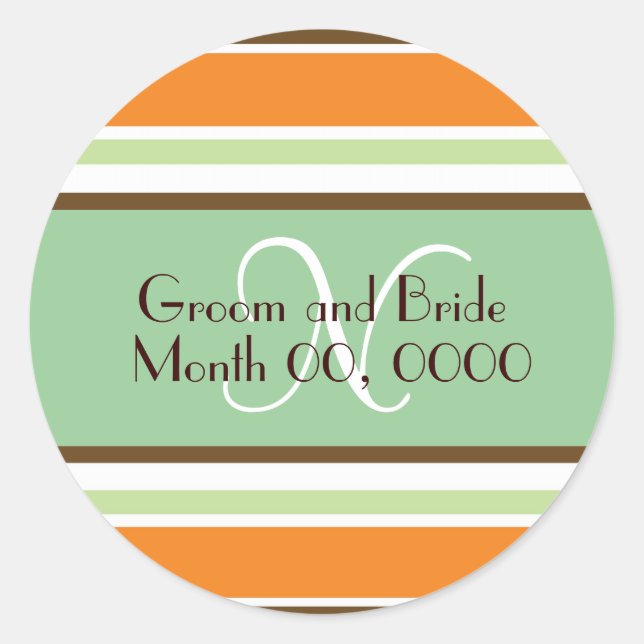 Moderne Braut-Monogramm-Hochzeitsticker Runder Aufkleber (Vorderseite)