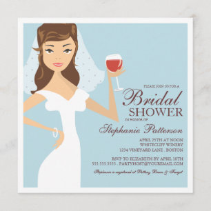 Moderne Braut-Wein-Thema-Brautparty-Einladung Einladung