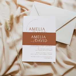 Moderne Brautbündchen und Bräutigamen Einladungsbanderole