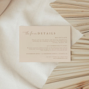 Moderne Brautdetails im Tan-Script-Stil Begleitkarte