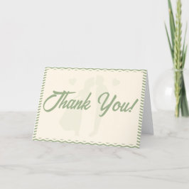 Moderne Brautjungfer Grüne Wellenstreifen-Hochzeit Dankeskarte