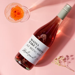 Moderne Brautjungfer-Hochzeitsfeier-Geschenke Alkoholflaschenetikett