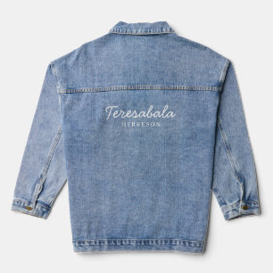 Moderne Brautjungfer Minimalistische Schriftgestal Jeansjacke
