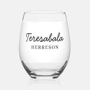 Moderne Brautjungfer Minimalistische Schriftgestal Weinglas Ohne Stiel