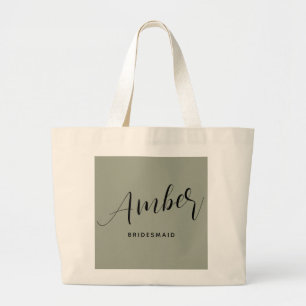 Moderne Brautjungfer-Tasche mit Namen in Schreibsc Jumbo Stoffbeutel