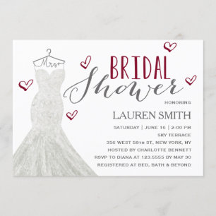 Moderne Brautparty-Einladung Braut-Burgunders   Einladung