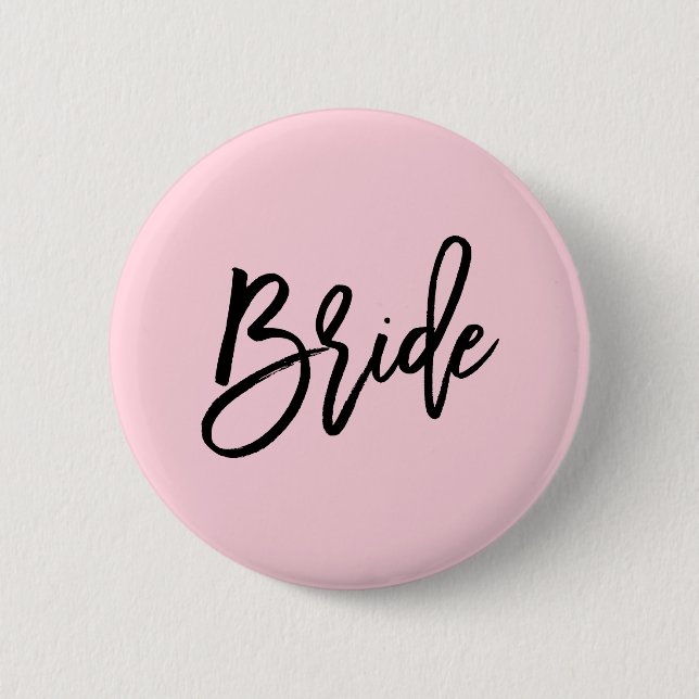 Moderne Brautparty-Hochzeit Button (Vorderseite)