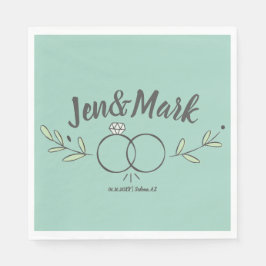 Moderne Brautring-Doodle Serviette