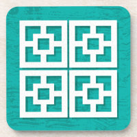 Moderne Breeze Mittelalter Blocks Aqua Untersetzer