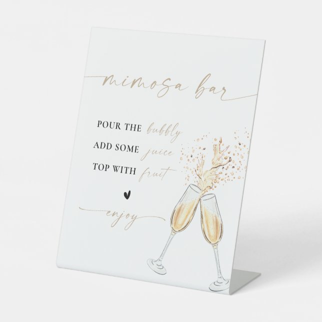 Moderne Bridal Shower Mimosa Bar Schild (Vorderseite)