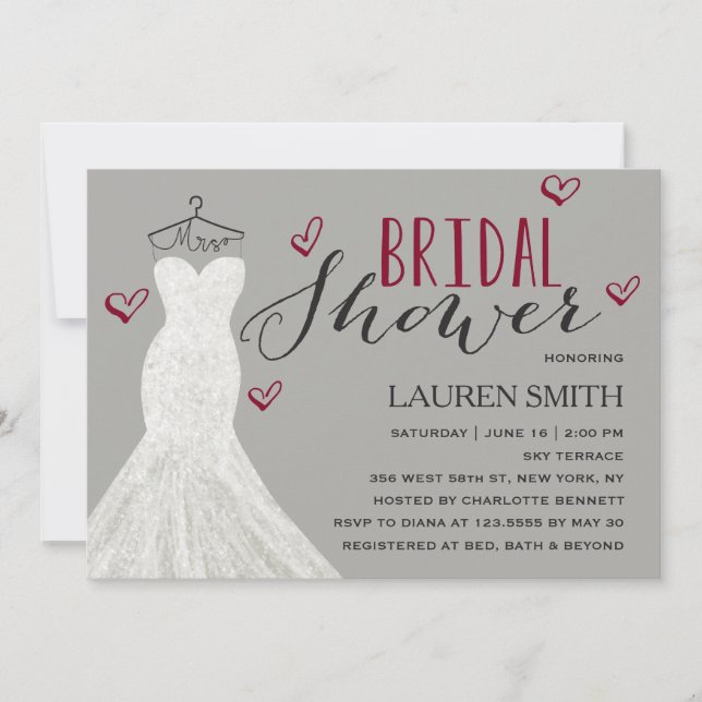 Moderne Bride Burgundy | Brautdusche Einladung (Vorderseite)