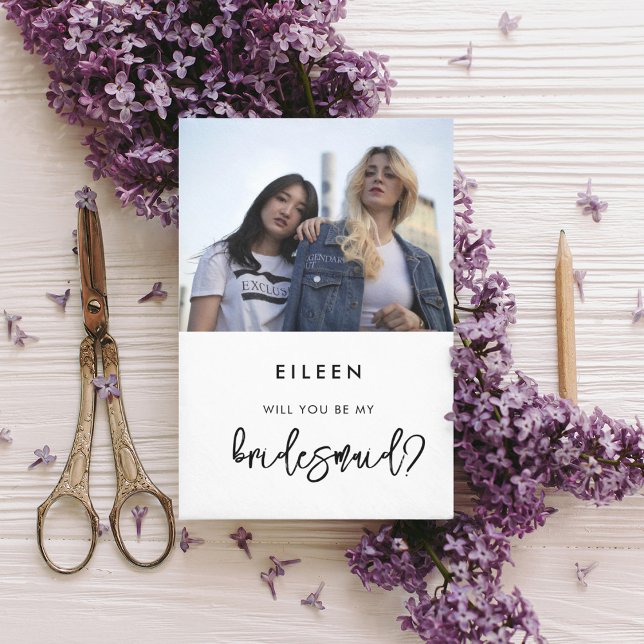 Moderne Bridesmaid-Fotokarte Einladung (Von Creator hochgeladen)