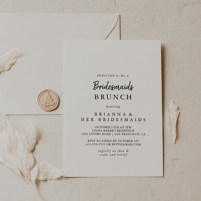 Moderne Bridesmaier Brunch-Dusche Einladung (Von Creator hochgeladen)