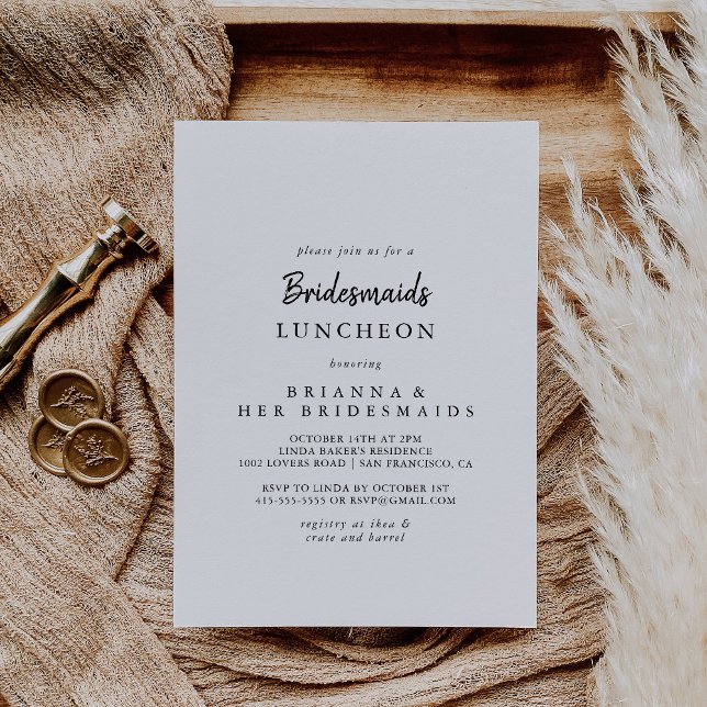 Moderne Bridesmaier Luncheon Dusche Einladung (Von Creator hochgeladen)