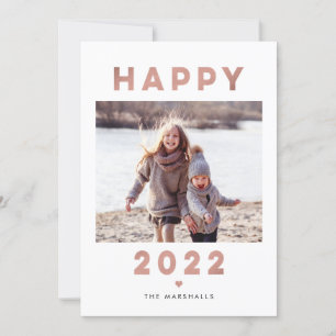 Moderne Briefe Frohes Neues Jahr 2022 Fotokarte Feiertagskarte