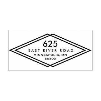 Moderne Briefmarke der Rücksendeadresse Mitte des  Gummistempel