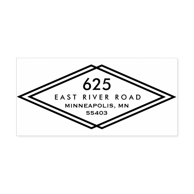 Moderne Briefmarke der Rücksendeadresse Mitte des  Gummistempel (Prägung)