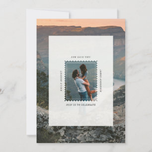 Moderne Briefmarke Sie Hat Ja Engagement-Einladung Einladung