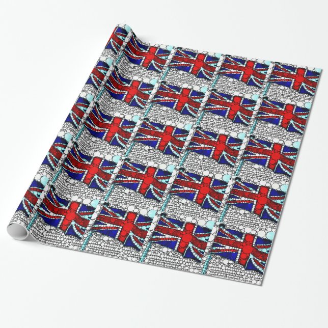 Moderne britische Flagge Geschenkpapier (Ungerollt)