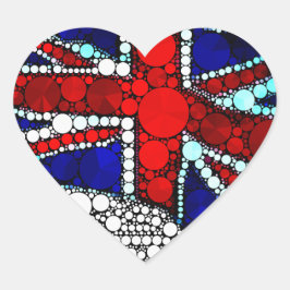 Moderne britische Flagge Herz-Aufkleber