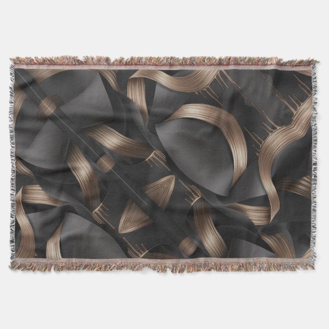 Moderne Bronze-Flow-Luxus-Männer-Akzente Decke (Vorderseite)