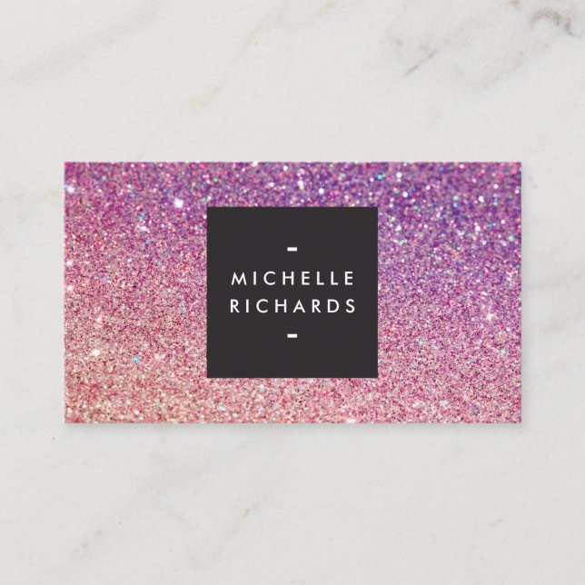 MODERNE BRONZE-LILA OMBRE GLITZER Business Card Visitenkarte (Vorderseite)