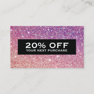 MODERNE BRONZE-LILA OMBRE GLITZER Coupon Card