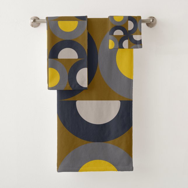 Moderne Bronze-Senf-Thunder aus dem Mittelalter Badhandtuch Set (Insitu)
