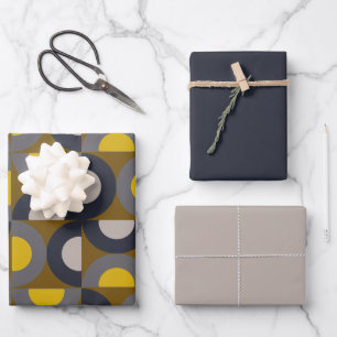 Moderne Bronze-Senf-Thunder aus dem Mittelalter Geschenkpapier Set