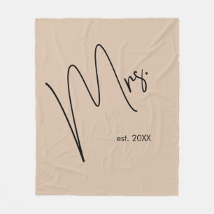 Moderne Brücke   Beige + Schwarzes Skript Fleecedecke