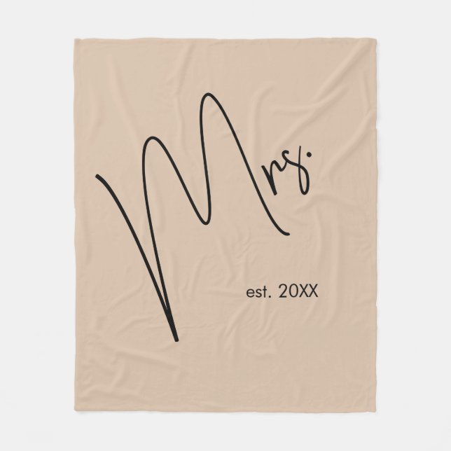 Moderne Brücke | Beige + Schwarzes Skript Fleecedecke (Vorderseite)