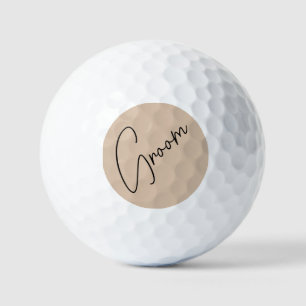 Moderne Brücke Beige + Schwarzes Skript Golfball