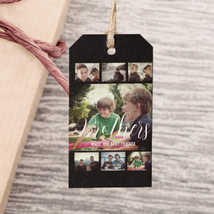 Moderne Bruder besten Freunde Dunkle Foto Collage Geschenkanhänger