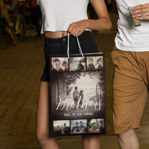 Moderne Bruder besten Freunde Dunkle Foto Collage Mittlere Geschenktüte