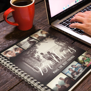 Moderne Bruder besten Freunde Dunkle Foto Collage Notizbuch