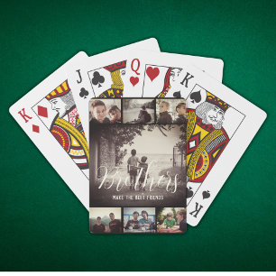 Moderne Bruder besten Freunde Dunkle Foto Collage Spielkarten