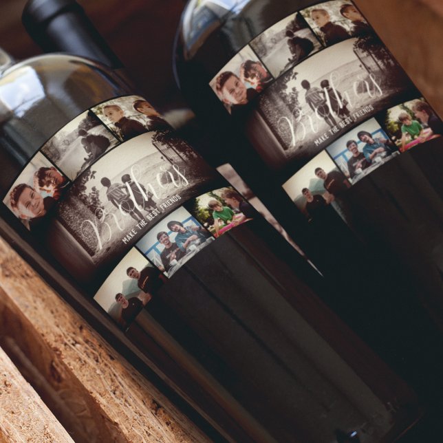 Moderne Bruder besten Freunde Dunkle Foto Collage Weinetikett (Von Creator hochgeladen)